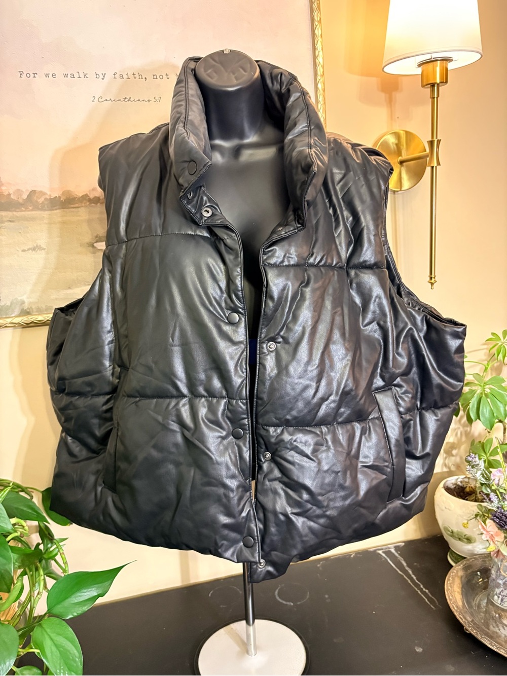 Old Navy Black Quilted Puffer Vest